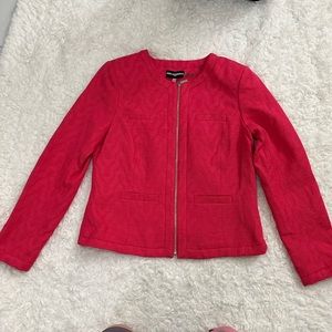 Karl Lagerfeld Paris Jacquard Fuchsia Pink Jacket size 10.   (A)